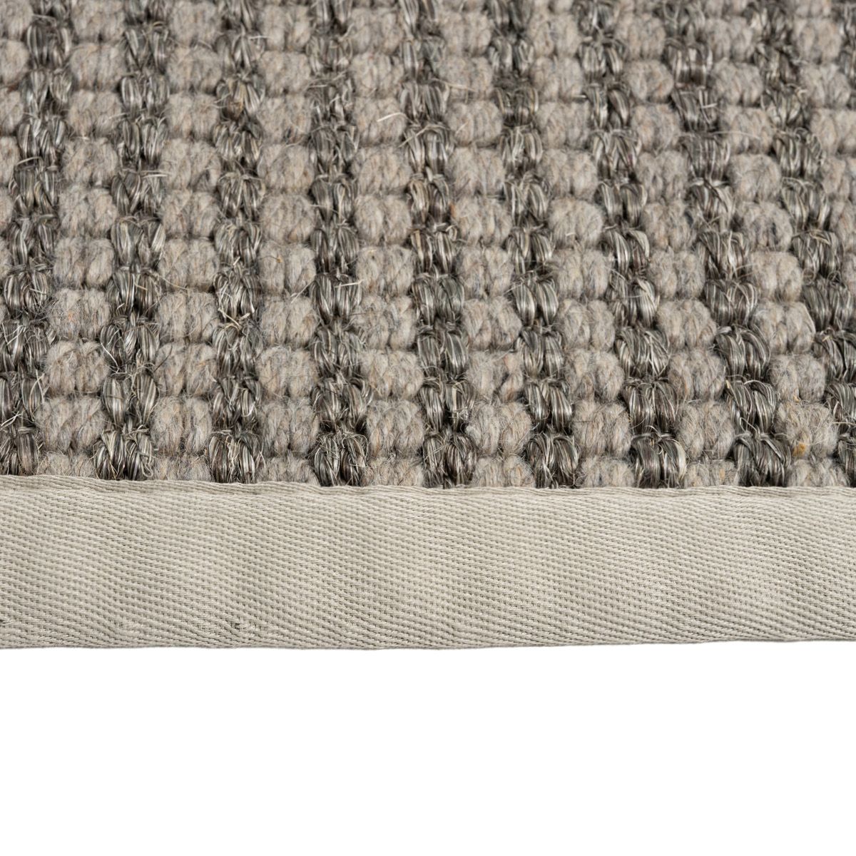 Ull/sisal teppe Chunky (300x400- gråbeige/beige kant)