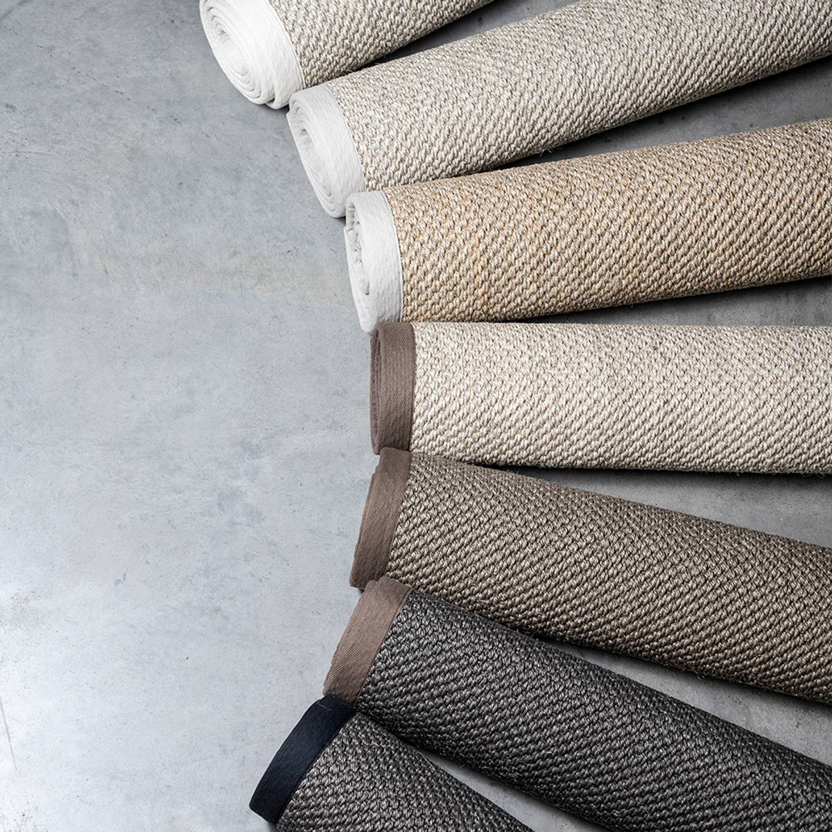 Sisal teppe (200x300 - Gråbrun/brun kant)
