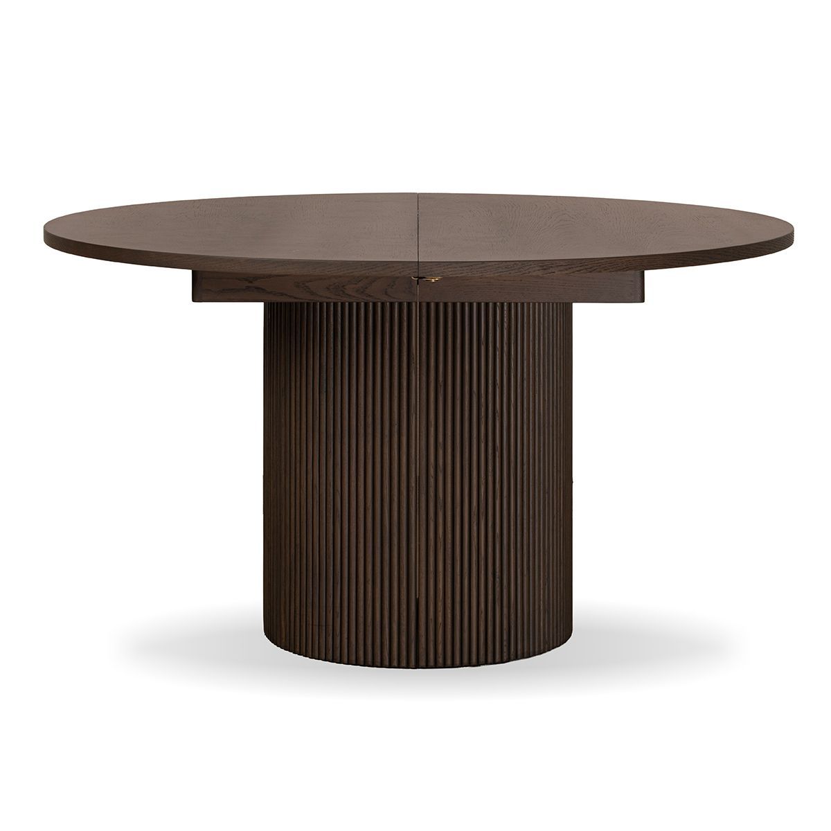 Noor rundt spisebord ø110 (260) med 3 tilleggsplater (røkt eik)