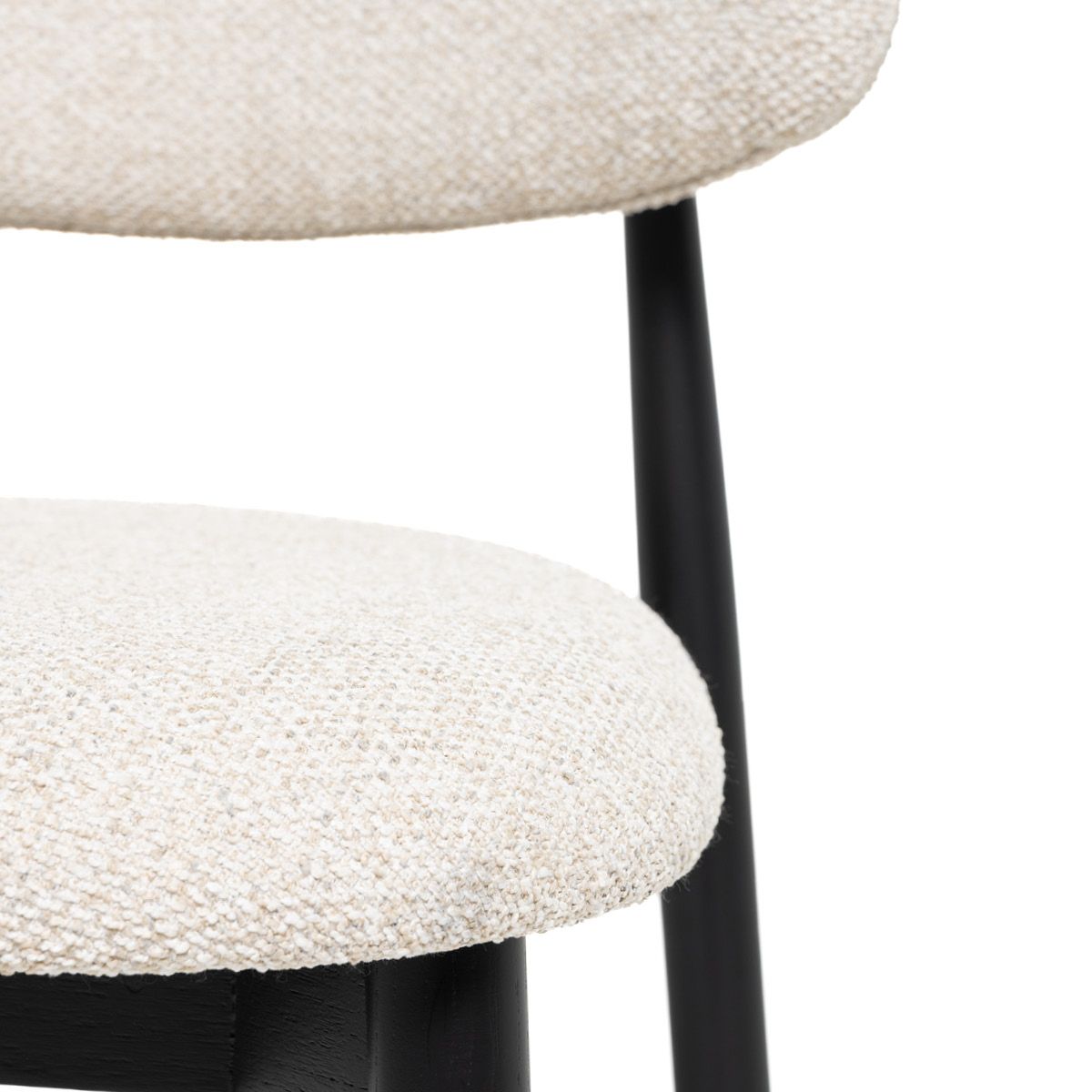 Malmø spisestol heltre sort eik (stoff Sunset beige melert)