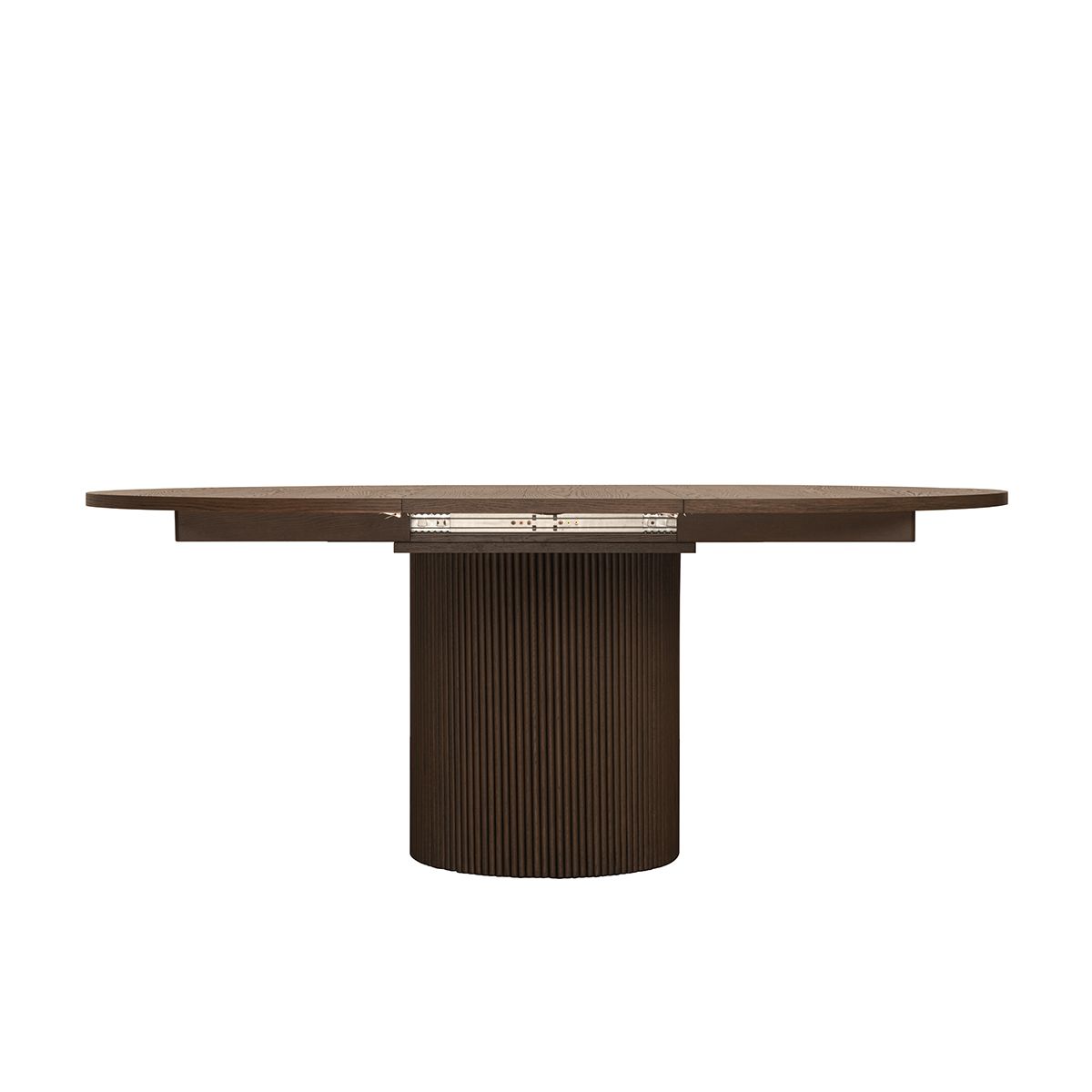 Noor rundt spisebord ø120 (170) med 1 tilleggsplate (røkt eik)