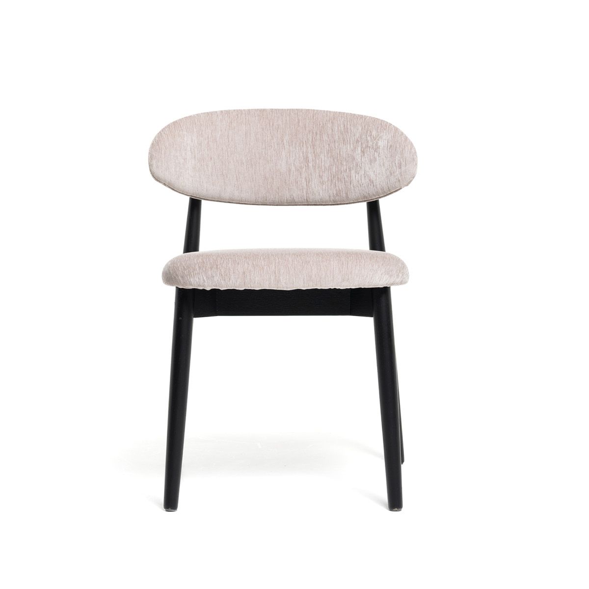 Malmø spisestol heltre sort eik (stoff Boston beige)
