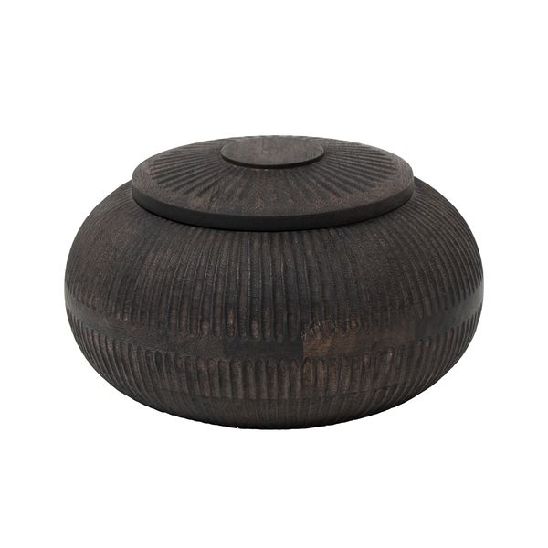 Hovedbilde Lama Seia boks med lokk (20,5x12) brunsort mangotre