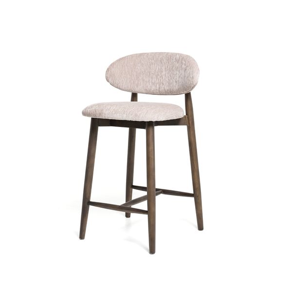 Hovedbilde Malmø barstol heltre røkt eik (stoff Boston beige)