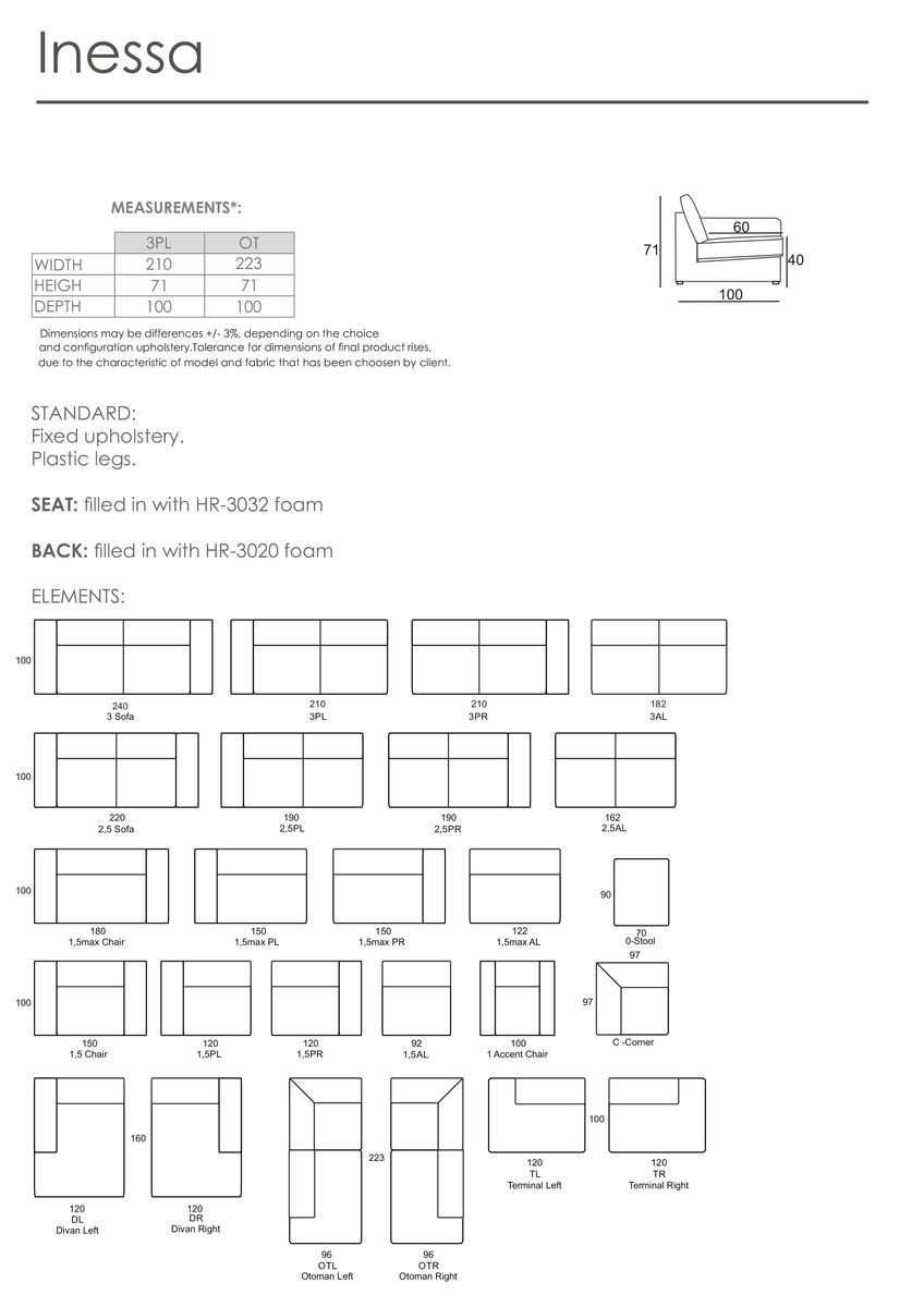 Inessa 1,5 PL+1,5PR (240x100 Be great Cream11)