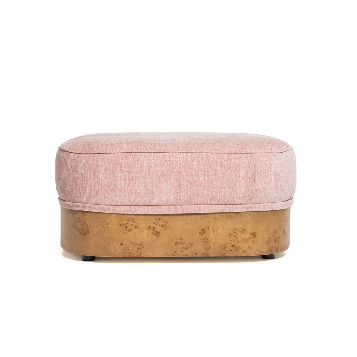 Nouvelle ottoman (90x70) Randy 24 rosa - avtagbare frynser