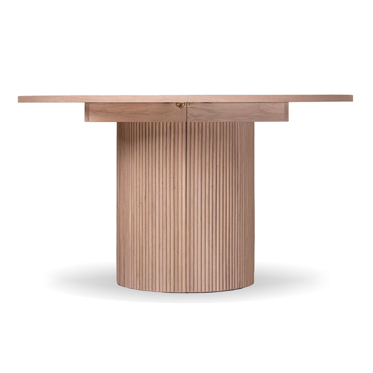 Noor rundt spisebord ø150 (300) med 3 tilleggsplater (hvitvasket eik)