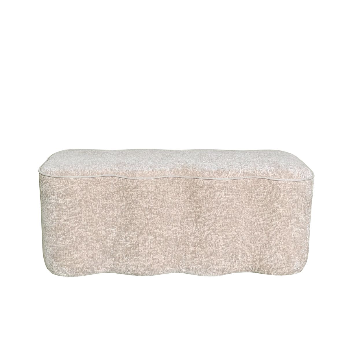 Celine puff (100x51x39) Wave beige med krem piping