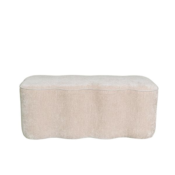Hovedbilde Celine puff (100x51x39) Wave beige med krem piping