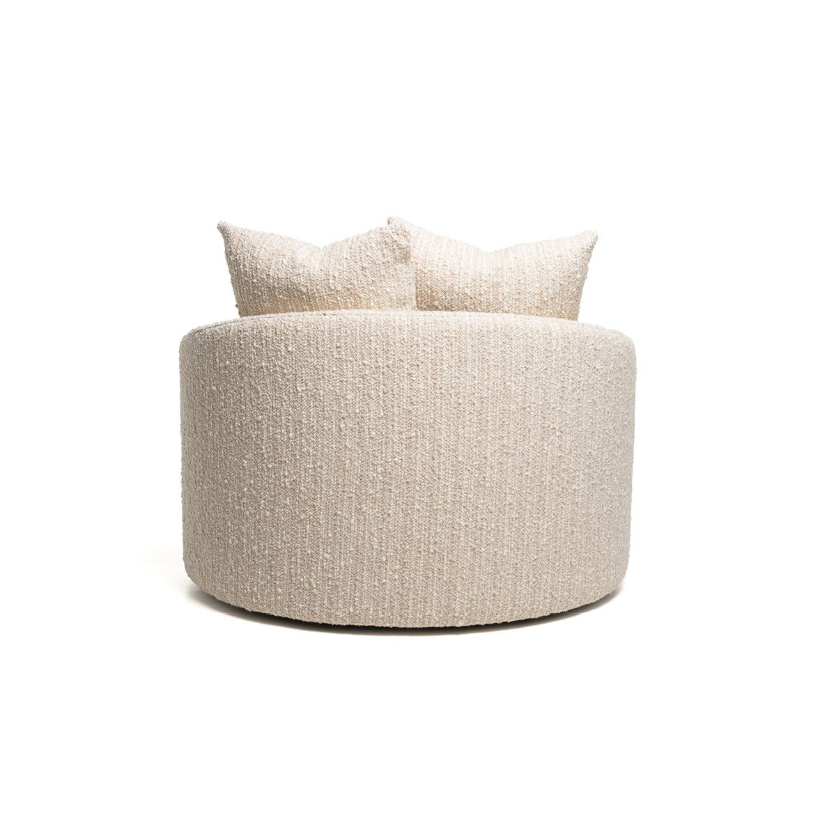 Noemi lenestol med sving (111x108x88) Grovvevd beige/krem melert