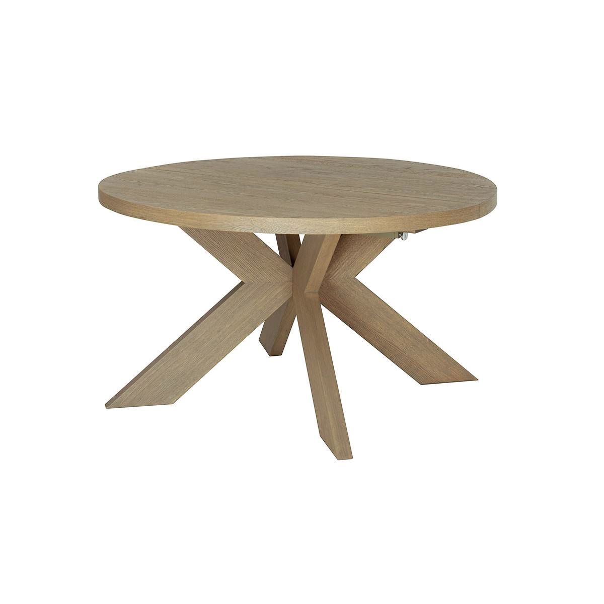 Tribeca ø135 (285) rundt spisebord med 3 tilleggsplater - gråoljet eik