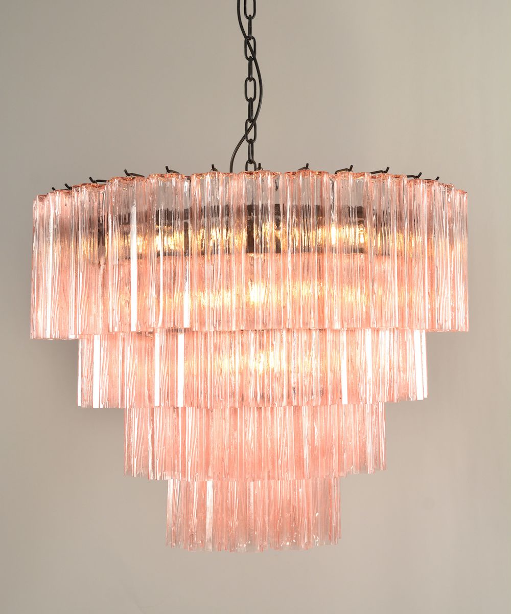 Forhåndsbestill - Sèzane Chandelier 4 lag (ø81) rosa / sort