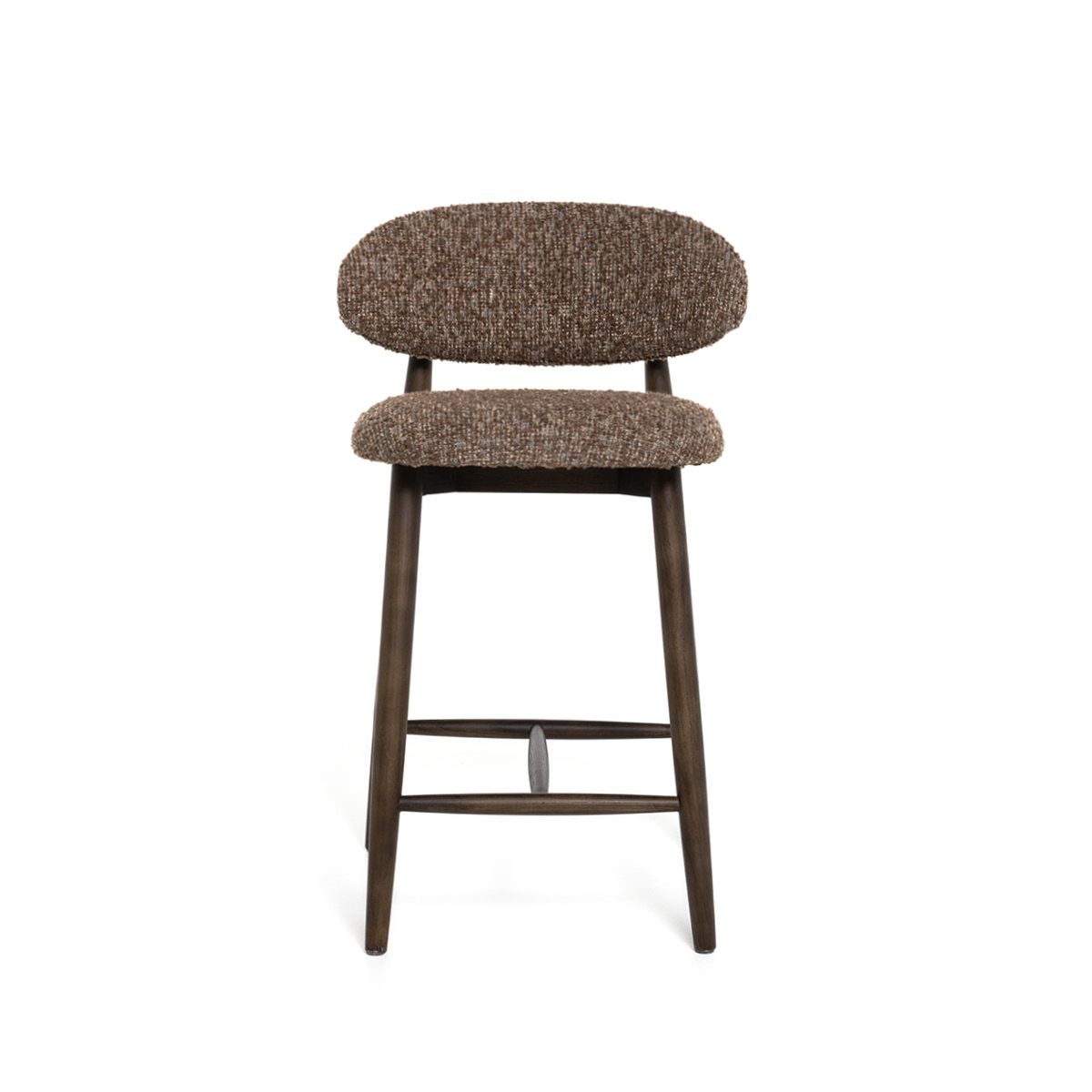 Malmø barstol heltre røkt eik (stoff Nova brun melert)