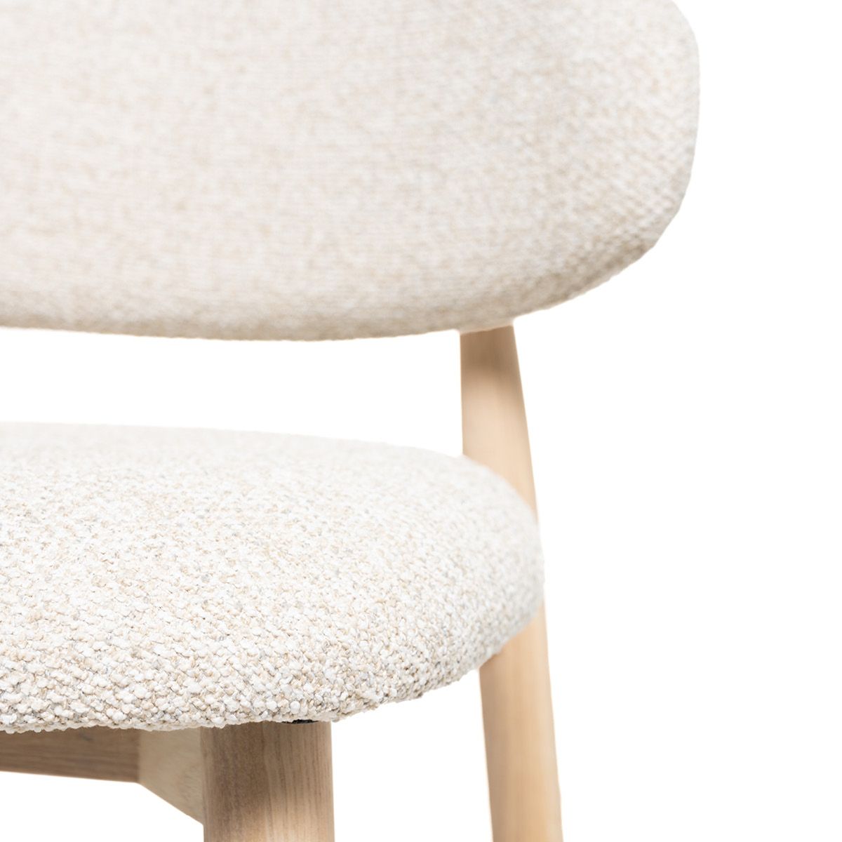Malmø barstol heltre lys eik (stoff Sunset beige melert)