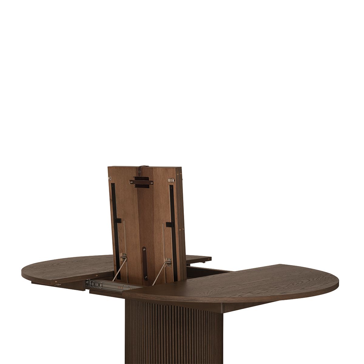 Noor rundt spisebord ø120 (170) med 1 tilleggsplate (røkt eik)