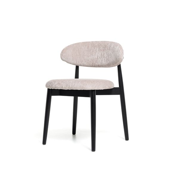 Hovedbilde Malmø spisestol heltre sort eik (stoff Boston beige)