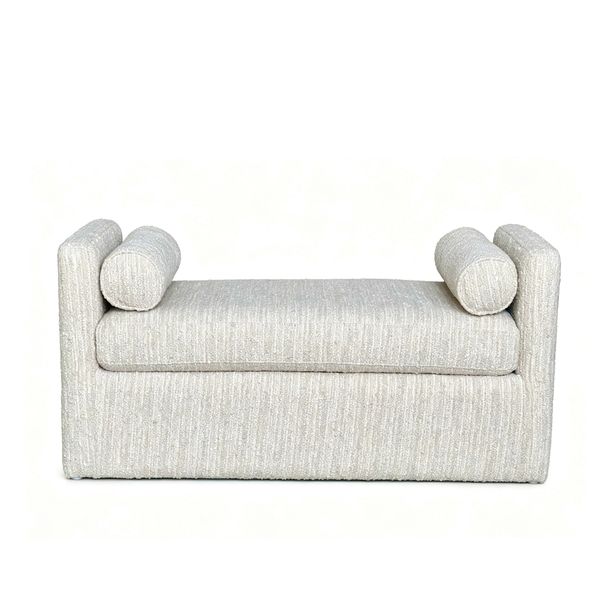 Hovedbilde Marlow sittebenk (120x55x60) grovvevd krem/beige melert 
