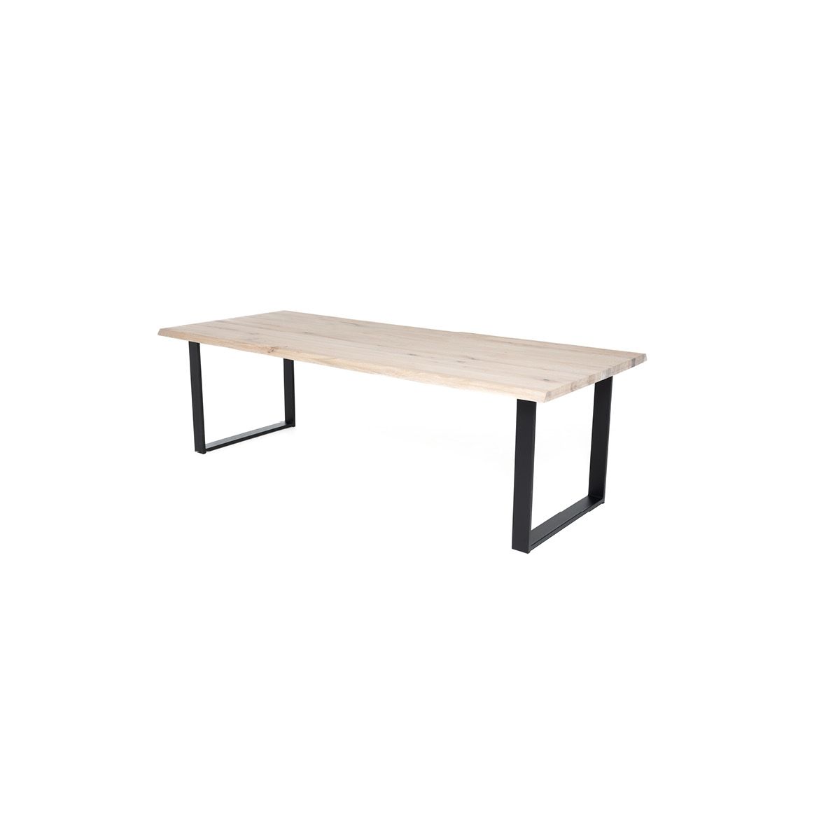Trysil avlangt spisebord (100x300 hvitoljet heltre eik, U-ben)