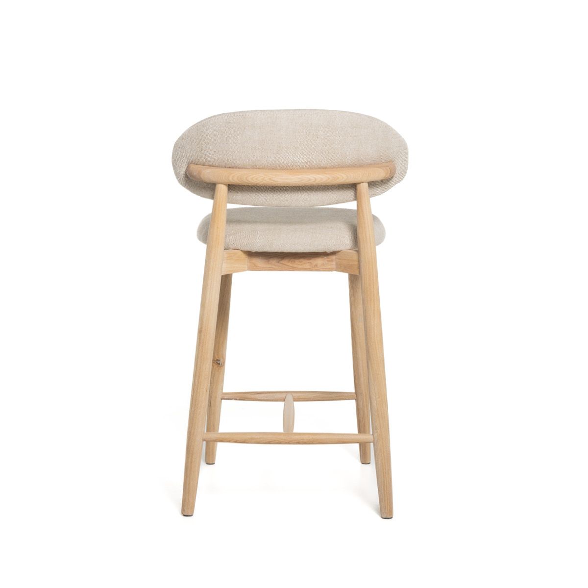 Malmø barstol heltre lys eik (stoff Lin beige)