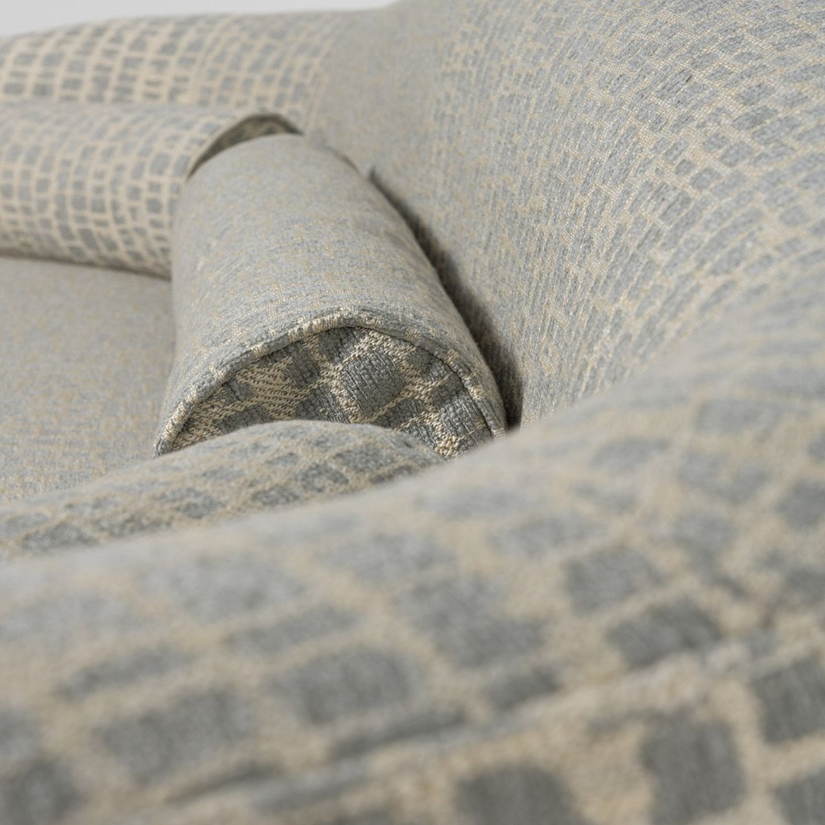 Nouvelle sofa (250x90) Curious 01 lys blå/krem - avtagbare frynser