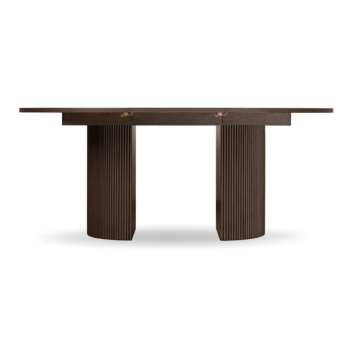 Noor rundt spisebord ø110 (260) med 3 tilleggsplater (røkt eik)