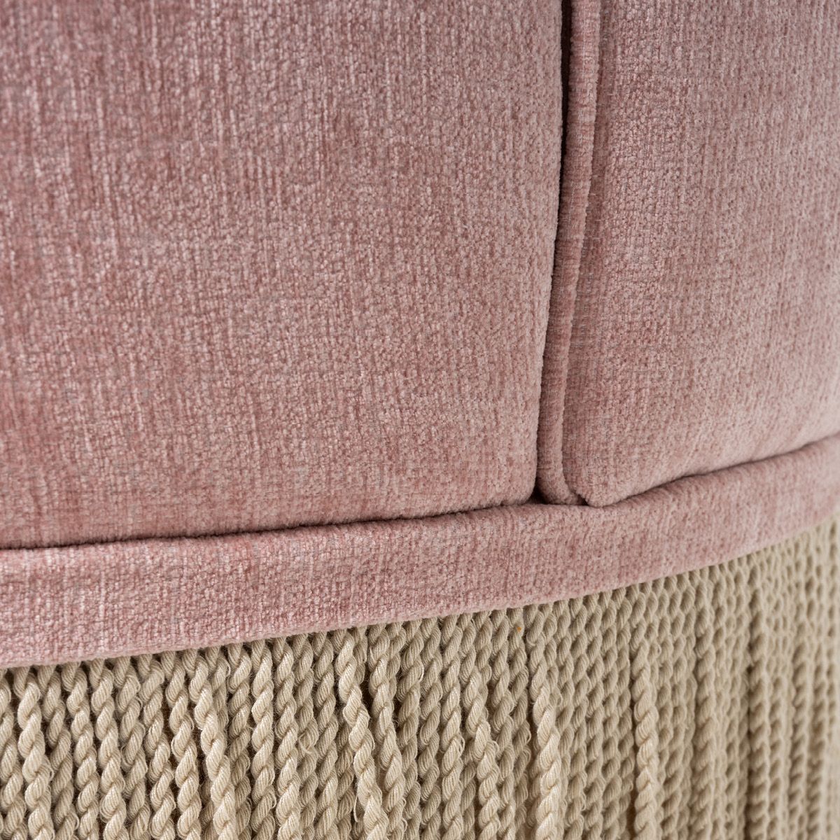 Nouvelle sofa (250x90) Randy 24 rosa - avtagbare frynser