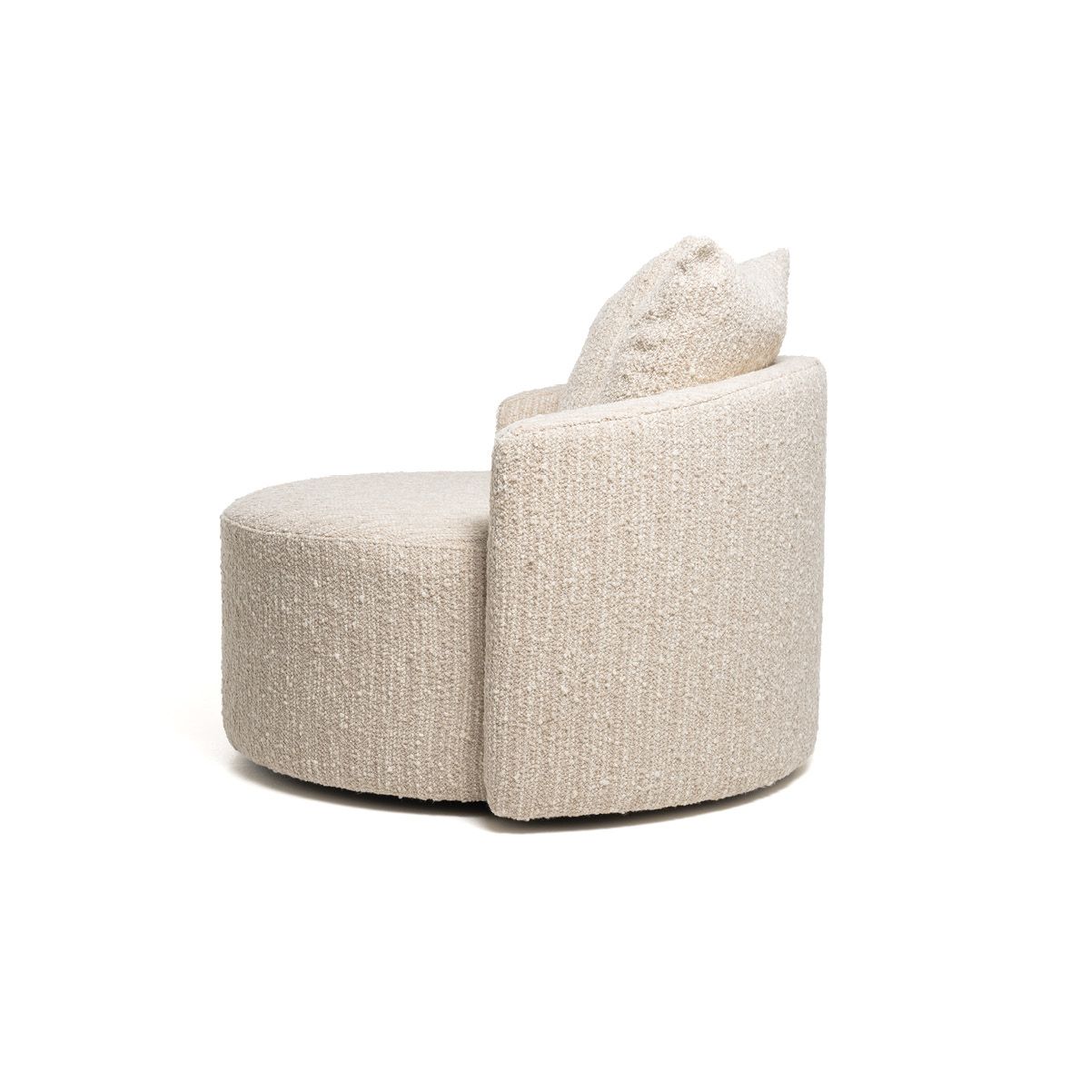Noemi lenestol med sving (111x108x88) Grovvevd beige/krem melert