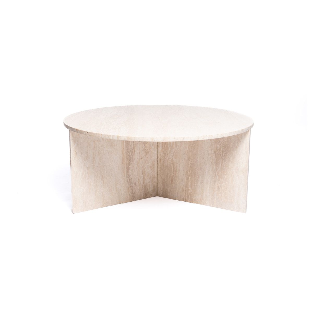 Bottega Star rundt sofabord Travertine (beige ø90 h40)