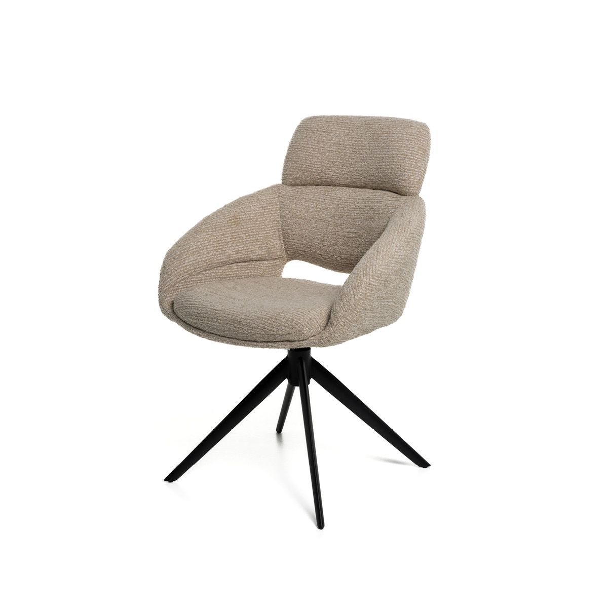 Diego spisestol med sving og vipp (Eyelash beige)