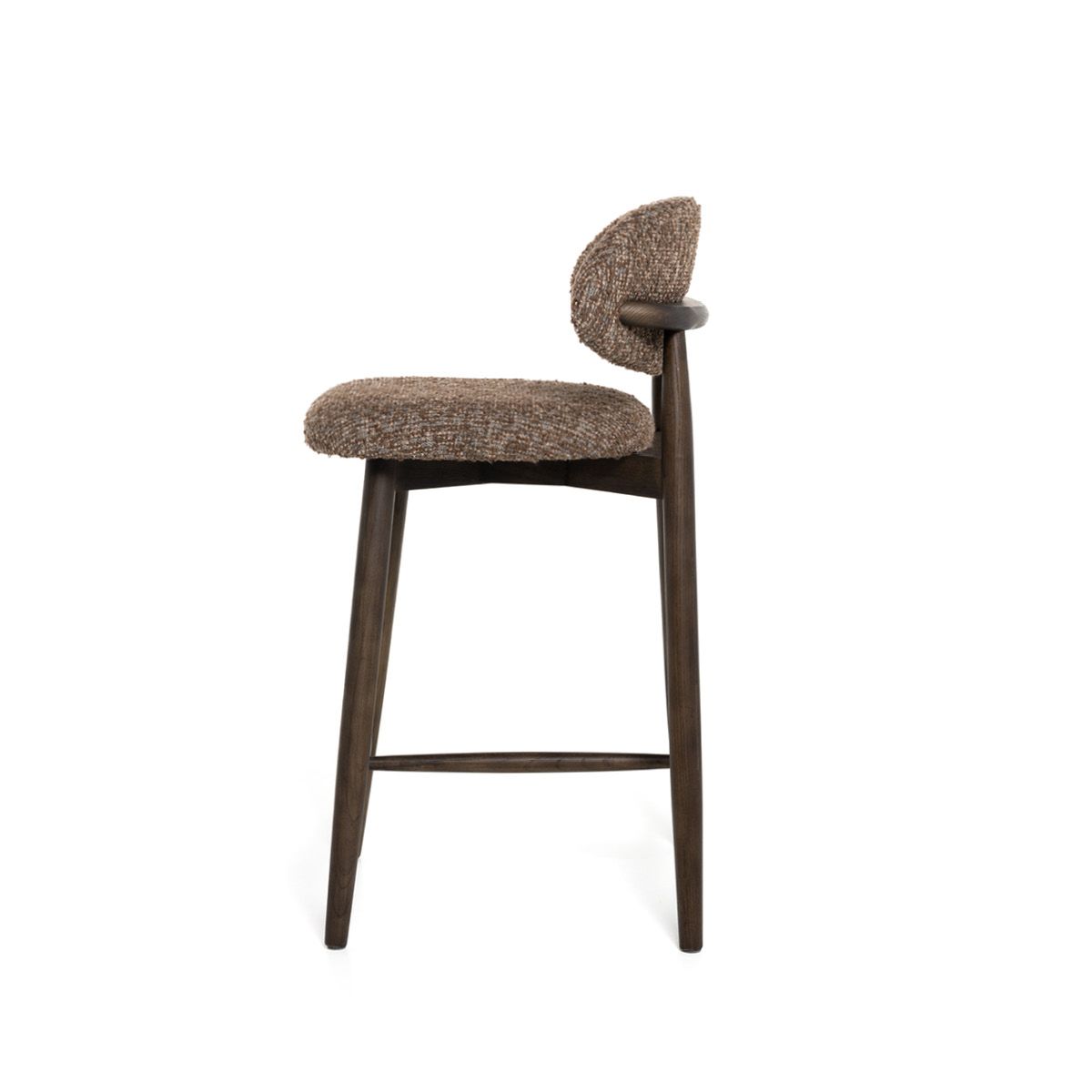 Malmø barstol heltre røkt eik (stoff Nova brun melert)